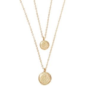 NEW Amber Sceats Gold Double Coin Necklace